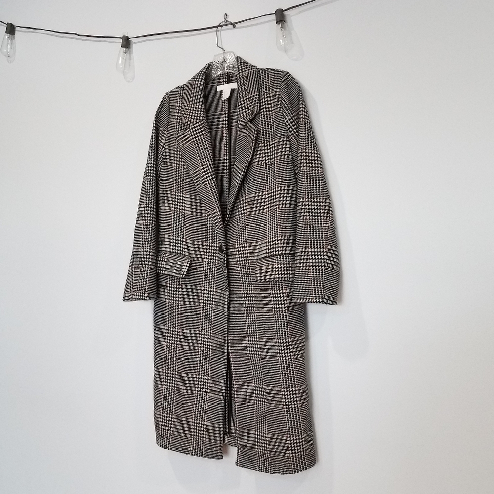 H&M Long Tan Single Button Coat